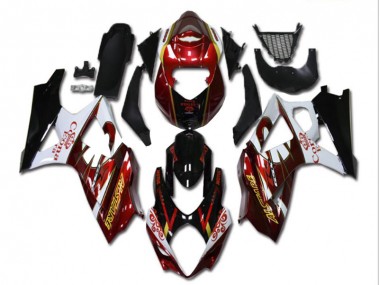 Vermelho Branco Preto Carenagem GSXR 600 / 750 K8 08-10