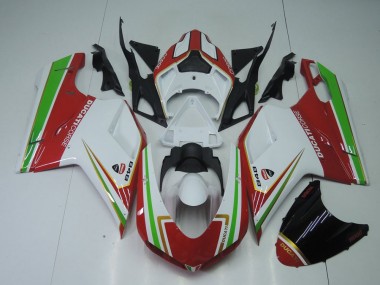 Vermelho Branco & Verde Carenagem Ducati 848 1098 1198 07-14