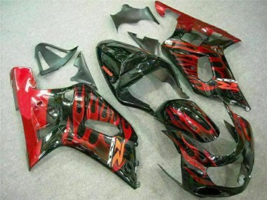 Vermelho Preto Carenagem GSXR 600 / 750 K1 K2 K3 01-03
