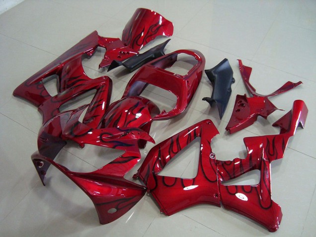 Vermelho Preto Chama Carenagem CBR 900RR 929 00-01 Vermelho Preto Chama Carenagem CBR 900RR 929 00-01