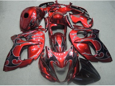 Vermelho Preto Chama Carenagem GSXR 1300 Hayabusa 08-19