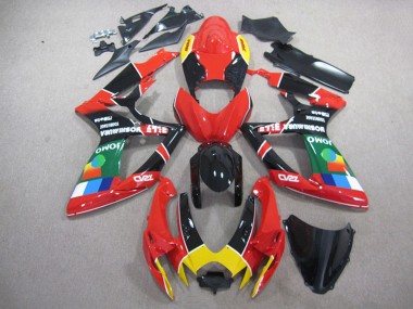 Vermelho Preto Verde Carenagem GSXR 750 K6 06-07